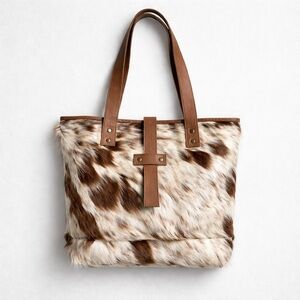 🌺😍New Handmade Genuine Cowhide & Leather Tote Satchel Boho Bag Western Cowgirl